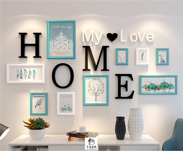 幾何圖形拼貼照片墻，美觀又有趣